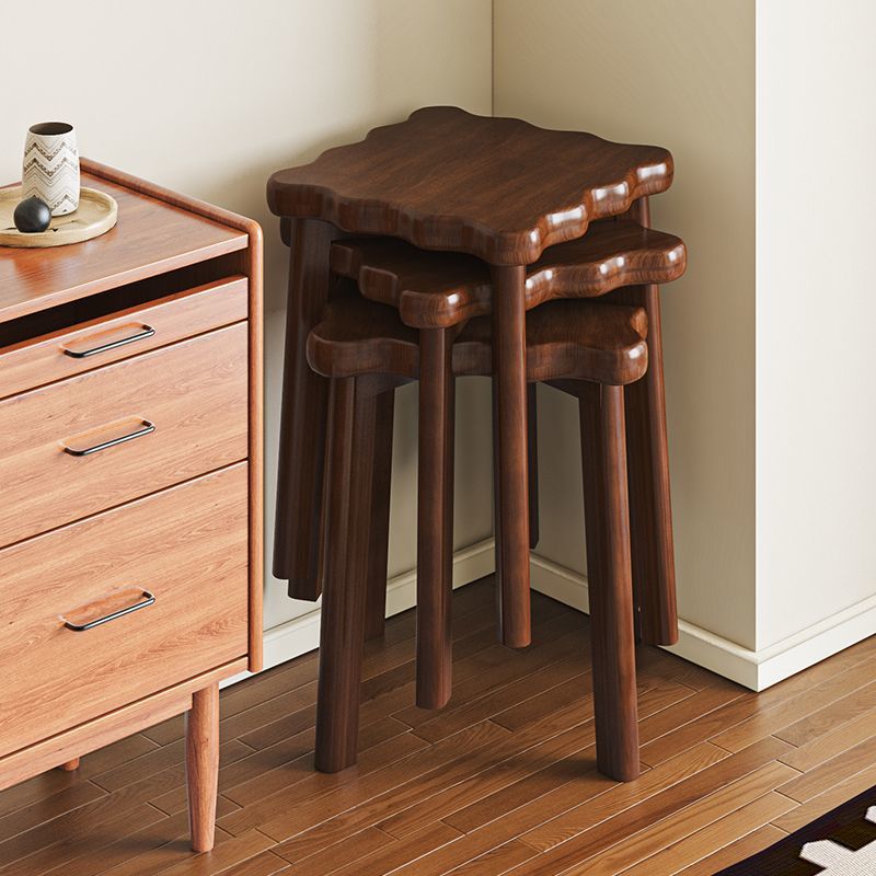 Solid wood stool for home stackable guest spare stool dining table makeup dressing stool strong and durable new chinoiserie square stool