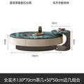 Italian light luxury crystal stone coffee table - modern minimalist home creative stainless steel microcrystalline stone oval/small round coffee table