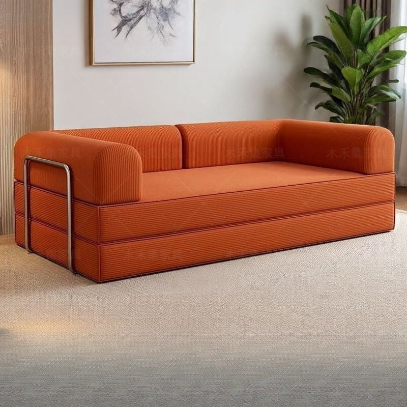 Fabric sofa minimalist living room small apartment rental single/double reclining sofa set folding convertible sofa bed
