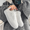Men's skate shoes - spring 2026 new collection: breathable, athletic, casual mesh sneakers for teens - trendy, versatile, solid color white sneakers for men