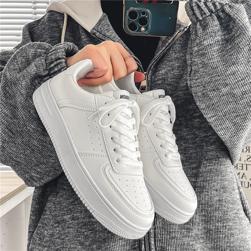 Men's 2026 spring new arrivals: white sneakers - breathable, casual, versatile, student style, athletic skate shoes, korean trendy footwear for men