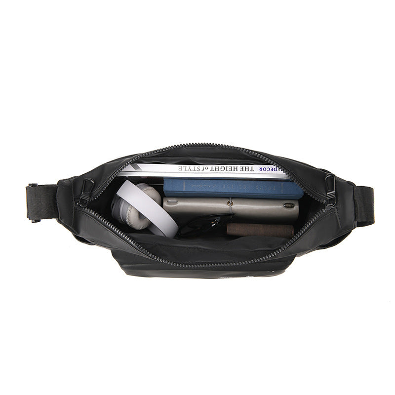 New men's fashion trend messenger bag casual bag large capacity leather film messenger bag functional bag men's bag