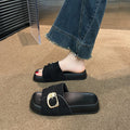 Popular thick soleplatform shoes slippers for women summer outwearcasualnew arrivalkorean style outing plaidclassy sense sandals and slippers