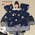 Electric vehicle battery car windshield quilt fleece-linedthickened plus size winter motorcycle cover waterproof cold cover waterproofthickened
