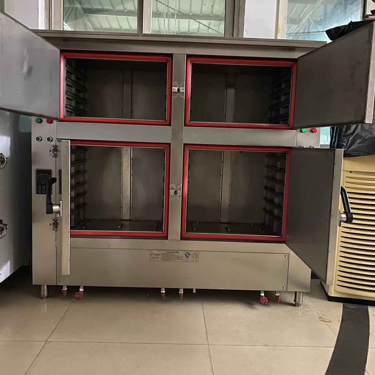 Four-door seafood steaming box Commercial intelligent 380V electric steaming cabinet Hotel restaurant catering stew soup steaming rice all-in-one machine