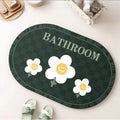 Daisy diatomaceous earth bath mat - absorbent, non-slip, quick-drying floor mat for home bathroom, toilet, and entryway