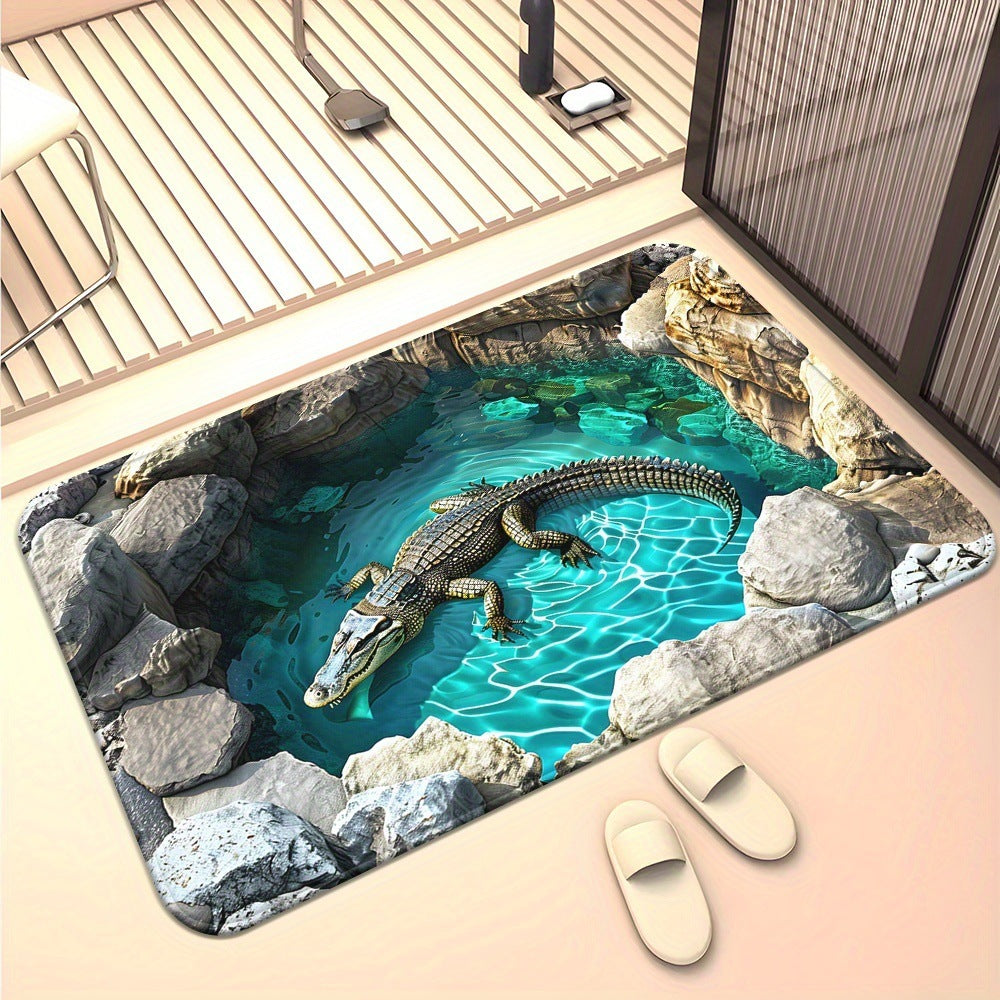 visual trap floor mat flannelfor home bathroom toilet absorbent non-slip mat entrance door mat