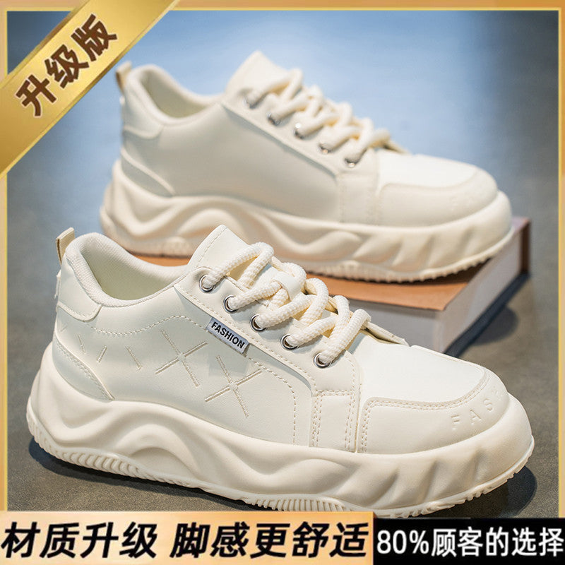 2025 new men's breathable versatile bestselling athletic leather casual chunky sole height increasing anti-slip trendy shoes