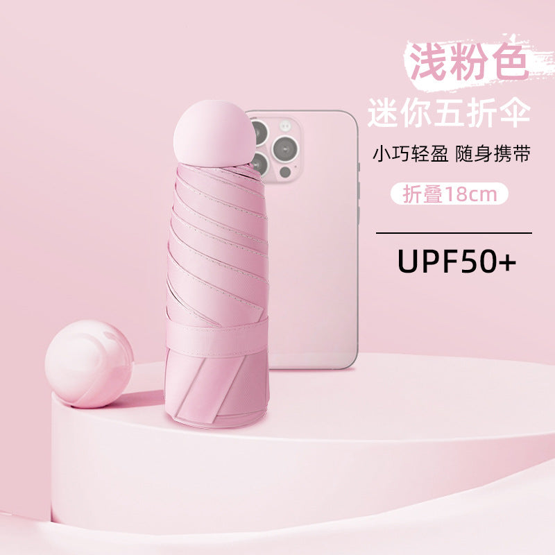 50% off capsule umbrella sun umbrella sun umbrella mini rain or shine umbrella women's portable customizable logo wholesale