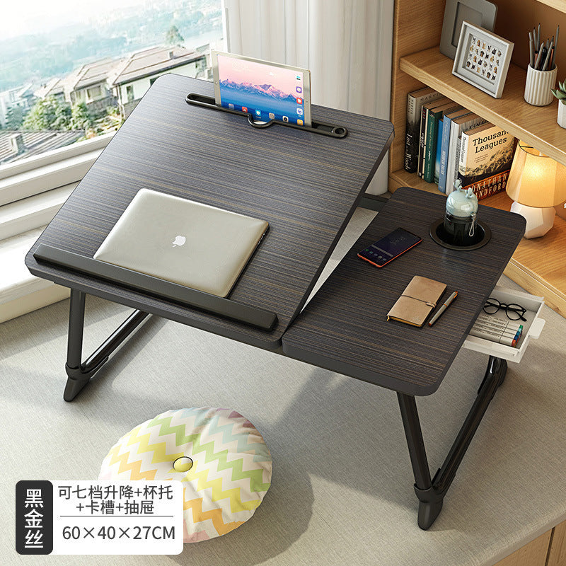 Adjustable laptop desk for bed, foldable lazy desk, student dorm study table, small study table