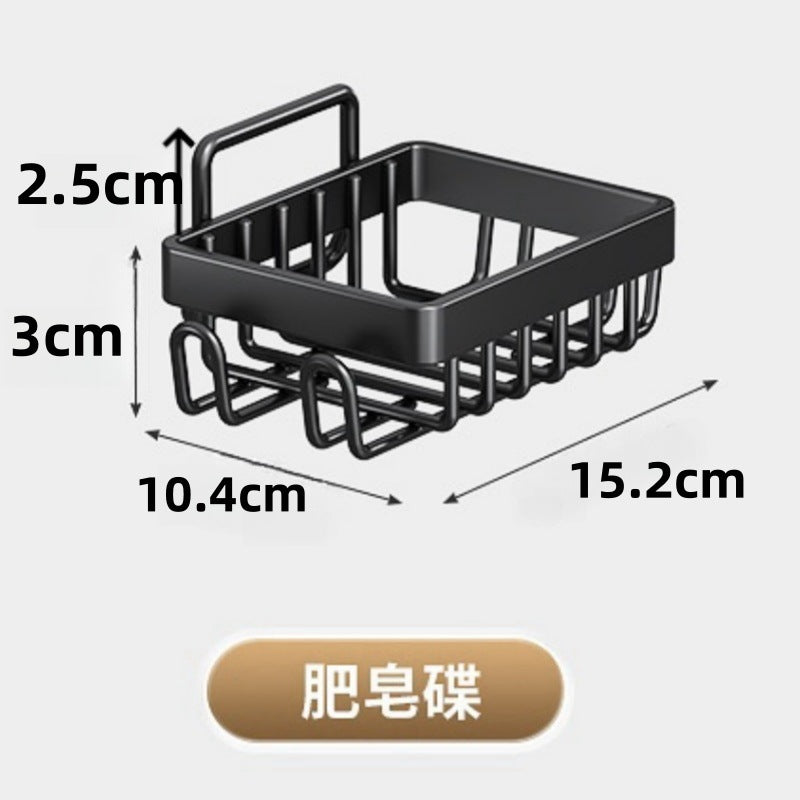 Cross-border non-punching bathroom storage rack set bathroom wrought iron wall-mounted rack wash storage