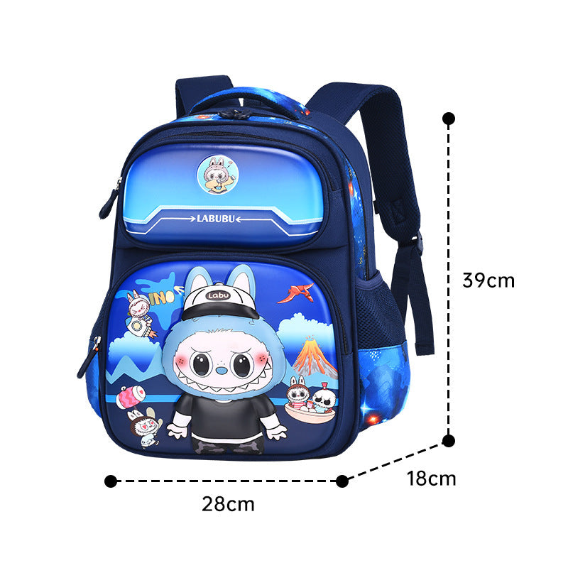 Labubu children's schoolbag new girls primary school students 2345th grade cartoon animation burden reduction ridge backpack