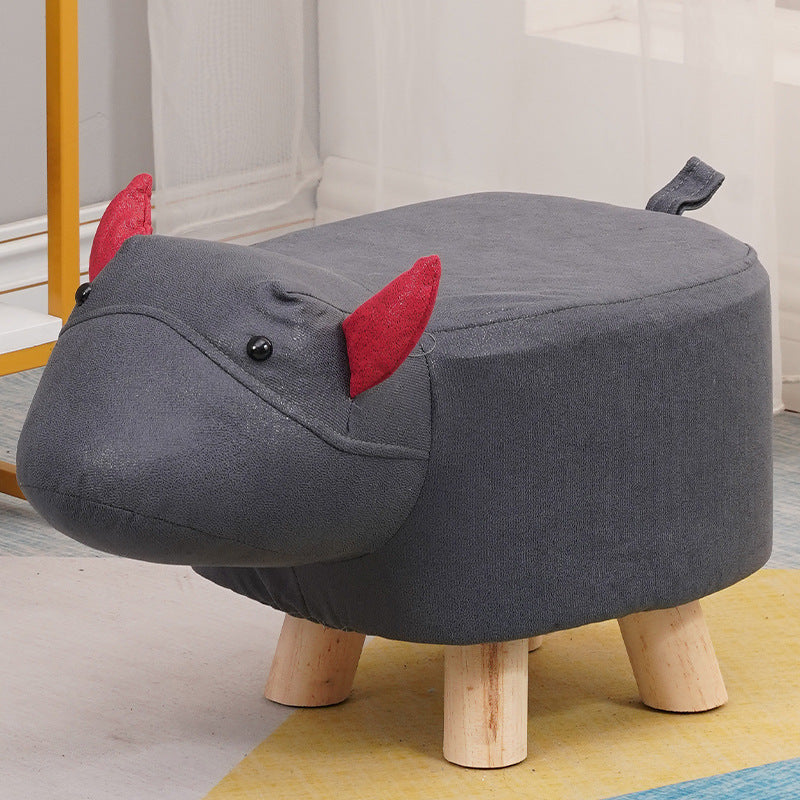 Elephant stool - kids' animal stool - solid wood shoe bench - creative small stool - home living room cartoon cute low stool