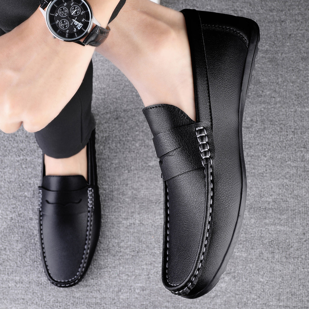 Cross-border spring large-size Doudou shoes, lazy one-pedal casual small leather shoes, British men's shoes, driving shoes sizes 38-47