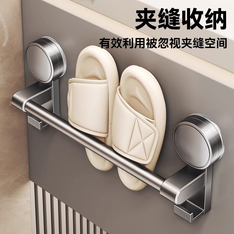 Bathroom suction cup slipper rack - no drilling required, toilet wall-mounted organizer, slipper storage solution