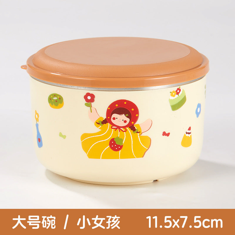 304 stainless steel mug, kids' cartoon cup, family matching water cup set (family of three), children's rice bowl and soup bowl