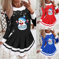 2025 european and american cross-border women's autumn/winter new collection: round neck long sleeve pleated casual party dress