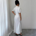 Pre-sale yang zi's same style shirt dress pleated classybowslong sleeves skirt waist long skirt
