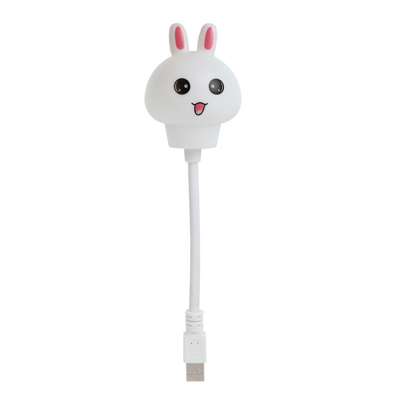 Smart voice-activated bunny night light - color-changing ambient light, perfect for feeding and bedroom use, mini table lamp