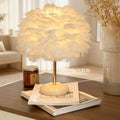 Feather table lamp bedroom living room light luxury ins warm romantic simple wedding room high-end popular creative bedside lamp