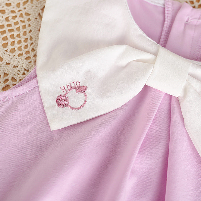 Baby clothes fashionable summer baby girl sleeveless one-piece khaki for outing, 100-day banquet summer dress, thin butt wrap