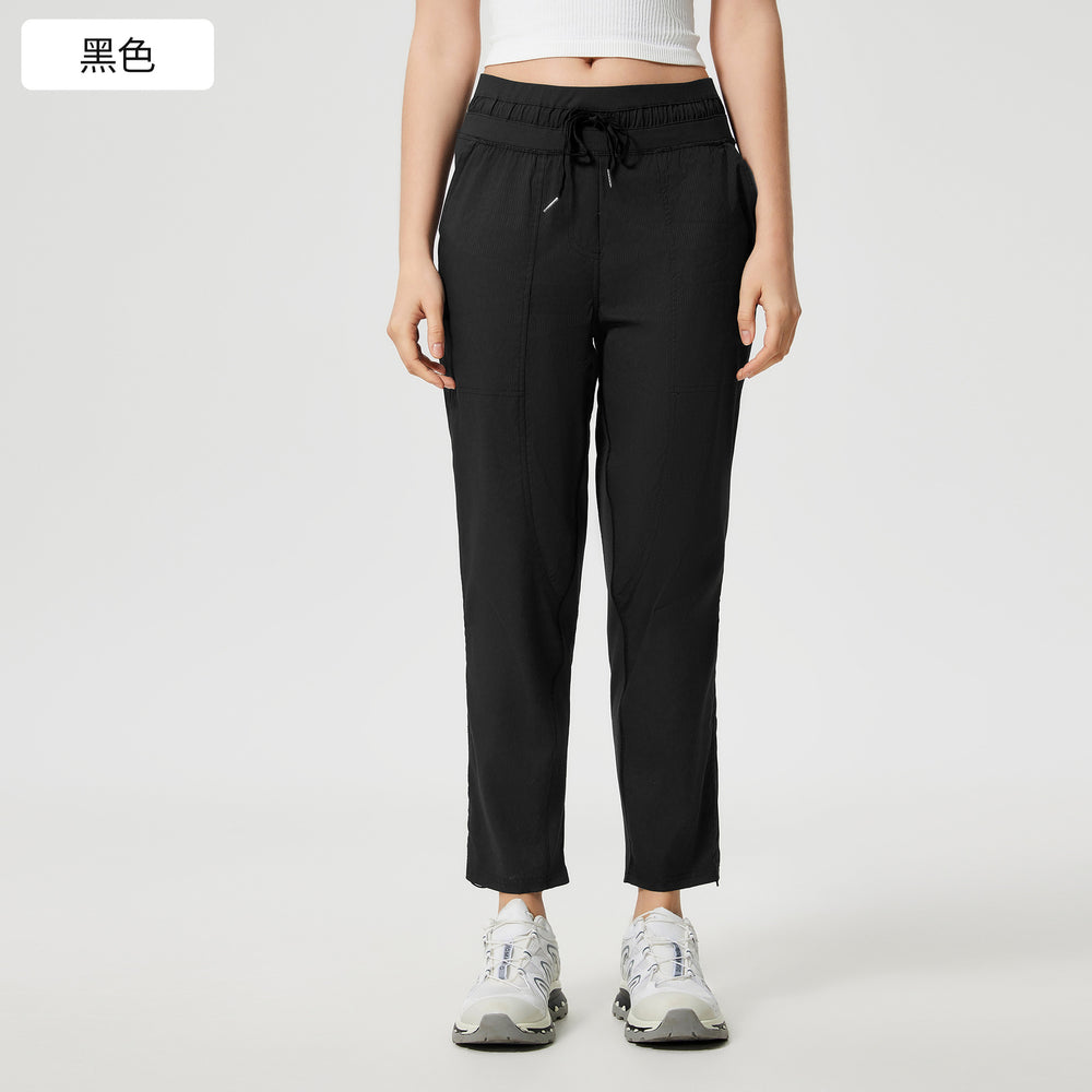 Spring/summer lightweight breathable ice-feel casual sports pants for women - two-way wear, slimming, running & fitness straight-leg pants dss070