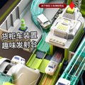 children's alloy container truck space rail car crane large truck car engineering vehicle toy set