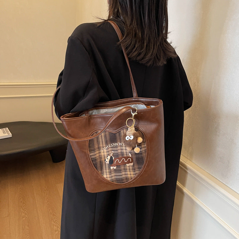 Retro large-capacity armpit bag autumn and winter women's bag 2025 new commuter tote bag fashion single shoulder double shoulder dual-purpose bag