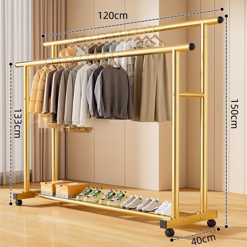Simple coat rack, movable clothes drying rack, floor-standing indoor room, multi-functional clothes rack, accessible luxuryfor home bedroom