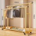 **[reinforced 25mm diameter] 120cm gold parallel bars with wheels**