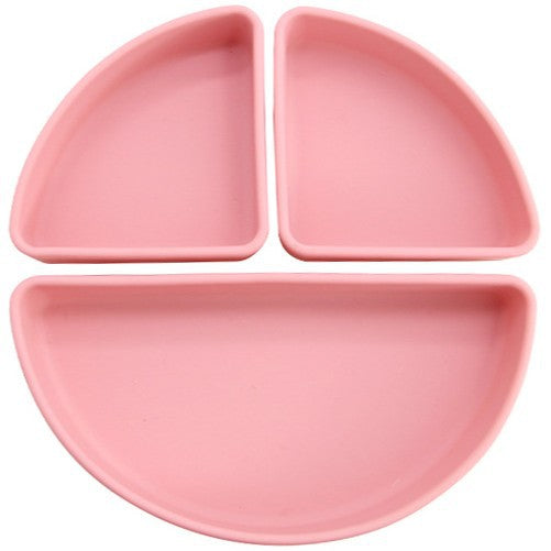 Food grade silicone children's dinner plate, infant complementary food grid dinner plate, cartoon cat easy to clean children's tableware