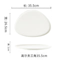 Pure white special-shaped ceramic plate for homeasymmetrical dish plate triangular steak plate western restaurant casual plate kitchen
