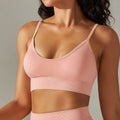 fashion seamless knittingpure color beauty back suspender sports intimates no steel ring running fitness yoga clothes tops