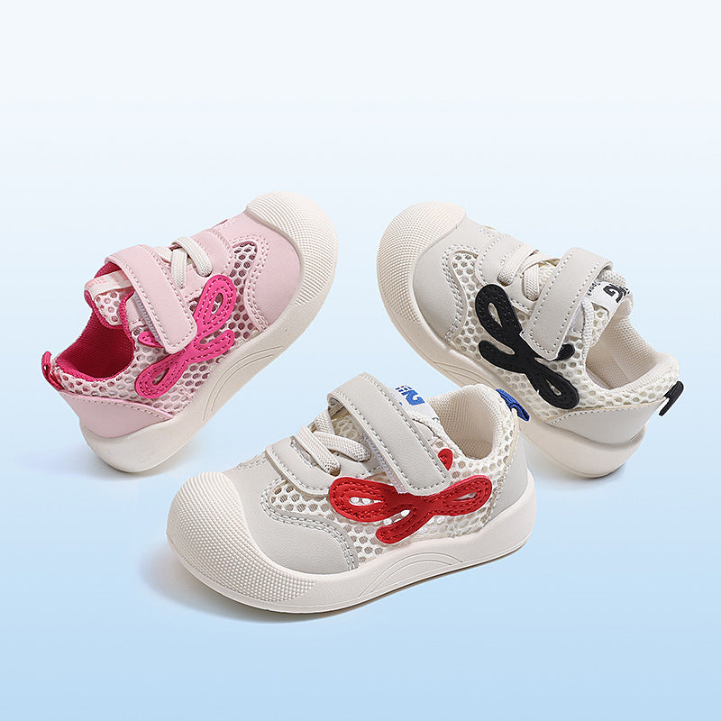 Spring/summer infant & toddler breathable mesh prewalker shoes - soft sole, non-slip, hook-and-loop closure, lightweight, anti-collision baby shoes for boys & girls