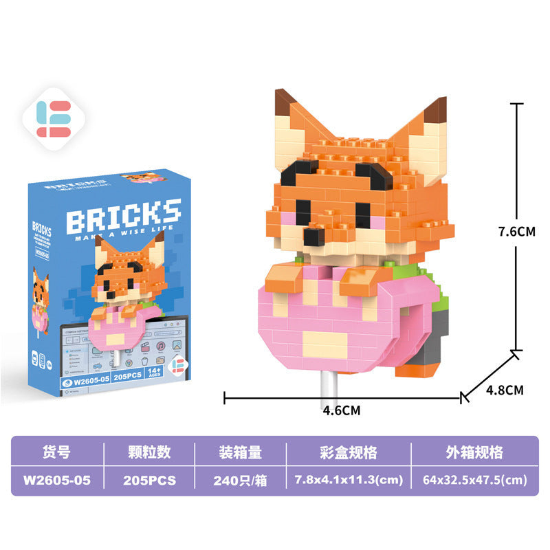 Compatible with lego micro bricks, cartoon figurines, children's educational building blocks, assembly toys, cross-border market stall gifts, wholesale