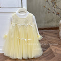 Girls' dress - new autumn  collection: stylish and sweet mesh skirt, chanel-inspired patchwork dress with bow detail, perfect for special occasions
