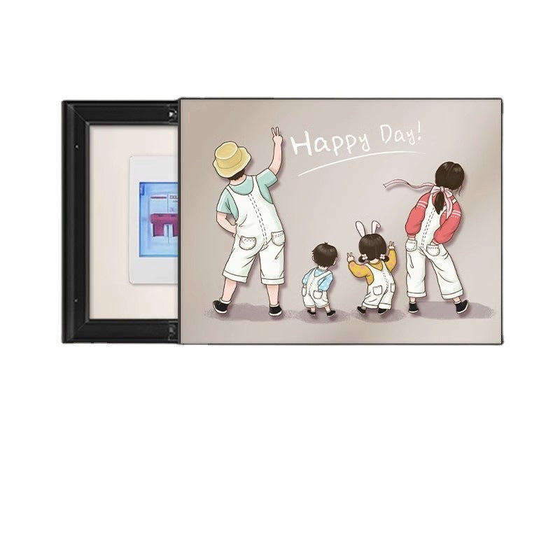 A family of four meter boxes, decorative paintings, non-punching distribution boxes, hanging paintings, occluding switch boxes, cartoon murals