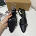 Za new 2024 european and american fashion chunky heel square toe low-cut hollow-out back strap buckle fashion sandals for women