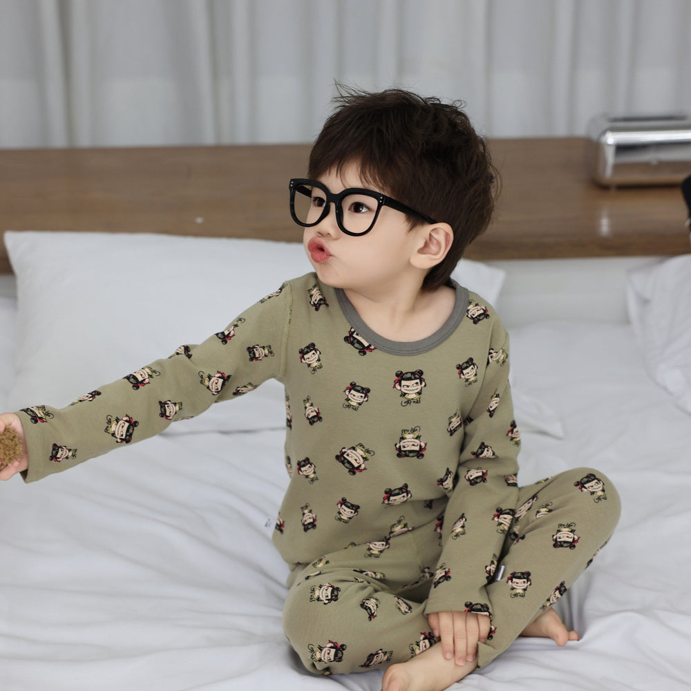 New children's home wear set: boneless, class a, pure cotton loungewear for baby boys and girls - autumn collection
