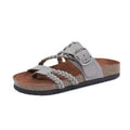 Exportplus sizesoft bottom slippers women's outer wear open toe retro belt new arrival beach slippers toe flip-flops wholesale