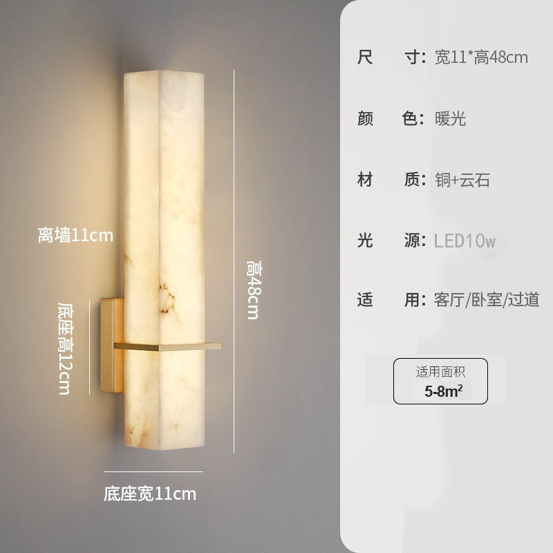 accessible luxury designer marble wall lamp bedside postmodern casual bedroom living room background atmosphere lamp