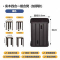 Upgraded pulley model [imported rubber wood-square] black [four-in-one storage stool]
