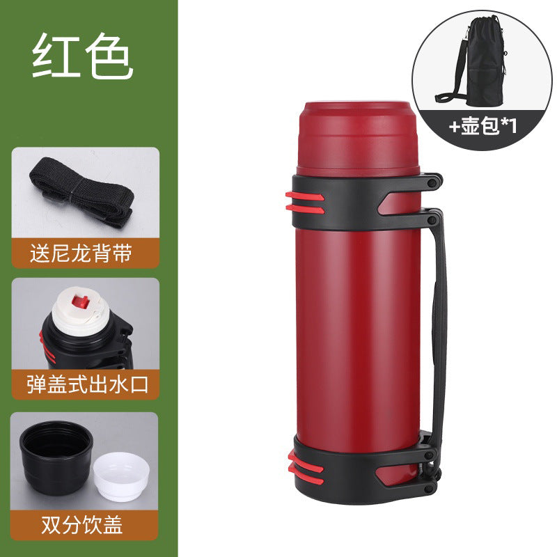 Large capacity stainless steel travel kettle 304 outdoor sports insulated hot and cold water bottle household thermos advertising gift