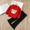 24winter christmas kidssweater chenille thickened boys and girls cartoon bear new year's greetings knittingsuit