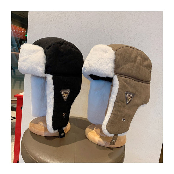 Winter men's and women's outdoor riding warm and cold cotton hats, winter windproof hats, ear protectors, electric vehicle hats wholesale