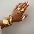 European and american cross-border e-commerce alloy jewelry ancient gold open bracelet niche alloy irregular bracelet jewelry wholesale