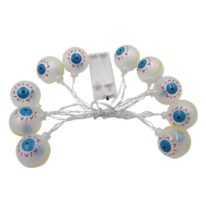 LED Halloween one-eye decorative ambient light string, Easter eyeball grimace doll creative decorative luminous light string