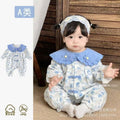 Baby girl's long-sleeved romper, stylish and fashionable, perfect for newborns, full-month celebrations, outings, and 100-day milestones. newborn baby clothes, one-piece jumpsuit, suitable for spring and autumn