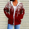 hot-selling plus-size women's zip-up hoodie, new casual long-sleeve hooded sweatshirt jacket, dropshipping available