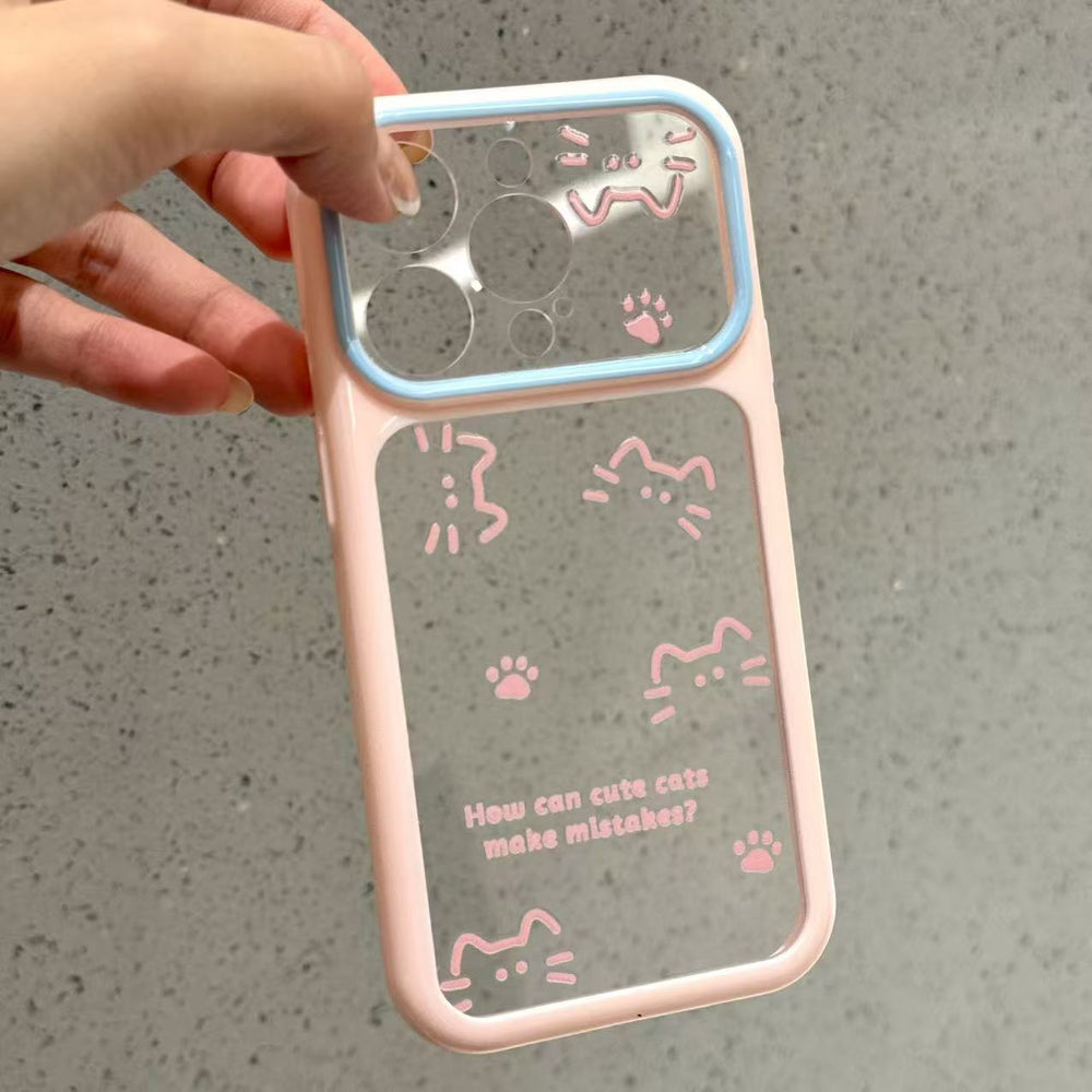 Suitable for apple 17promax mobile phone case dopamine color contrasting lines kitten paw print iphone18 starry sky case